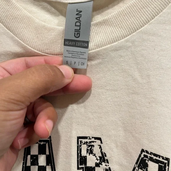 Mama Shirt Checkered Mama Shirt Gildan Size S Color Cream - Picture 2 of 3